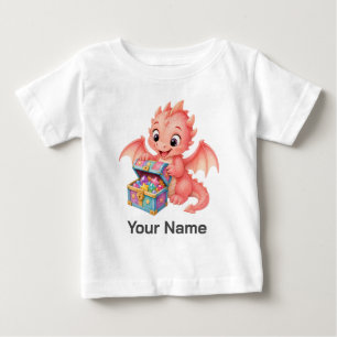 Personalisierte süße Baby-Drachen-Schatzkiste für Baby T-shirt