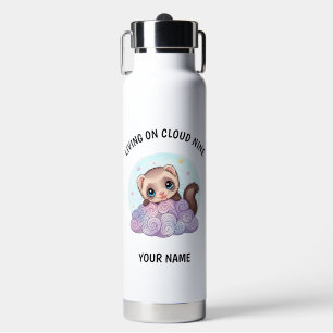 Personalisierte süße Frettchen-Wasserflasche Trinkflasche