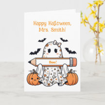 Personalisierte süße Halloween-Geist-Lehrerin Gruß