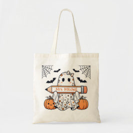 Personalisierte süße Halloween-Geist-Lehrertasche Tragetasche