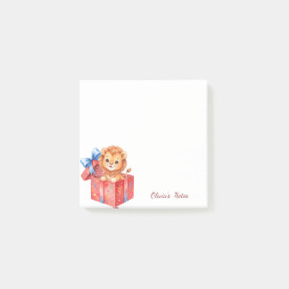 Personalisierte süße Löwen-Geschenkbox-Haftnotizen Post-it Klebezettel