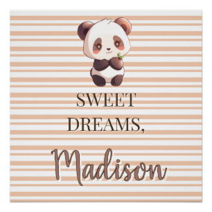 Personalisierte Süße Träume Niedlicher Panda Poster