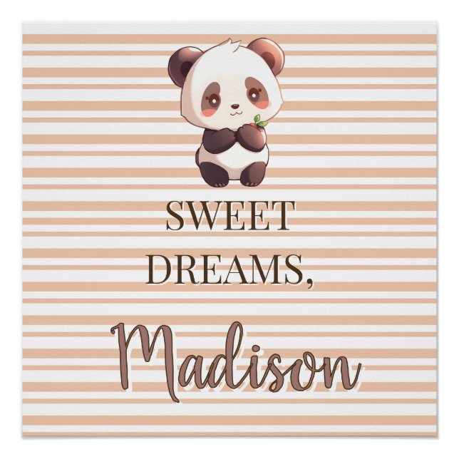 Personalisierte Süße Träume Niedlicher Panda Poster (Vorderseite)