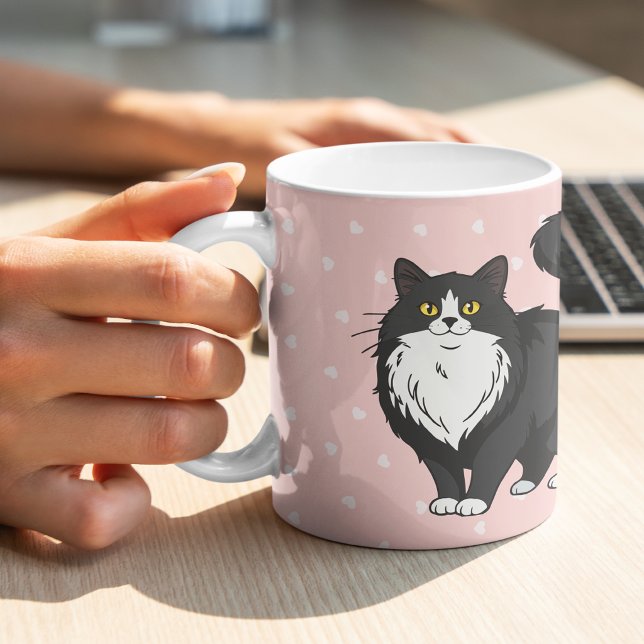 Personalisierte süße Tuxedo-Katzenmutter Kaffeetasse (Von Creator hochgeladen)