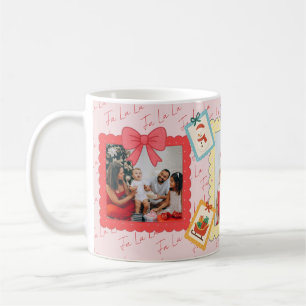 Personalisierte süße Weihnachts-Foto-Collage Kaffeetasse