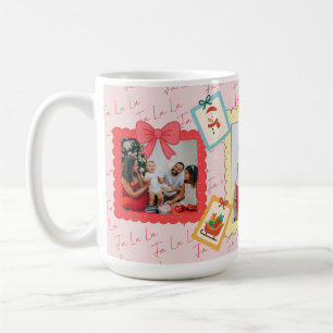 Personalisierte süße Weihnachts-Fotocollage Kaffeetasse