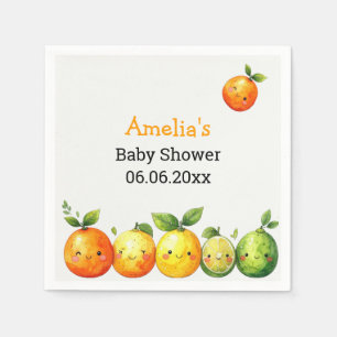 Personalisierte süße Zitrusfrucht-Baby-Party Serviette