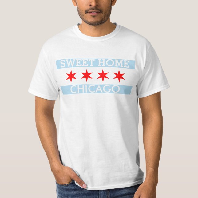 Personalisierte süße Zuhause-Chicago-Flagge T-Shirt (Vorderseite)