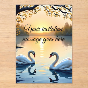 Personalisierte Swan Couple Einladung