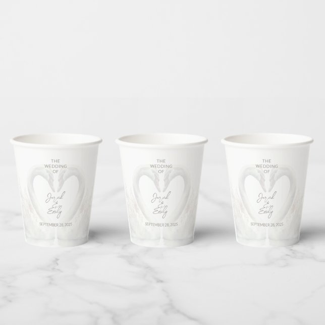 Personalisierte Swan Wedding Pappbecher (Multi)
