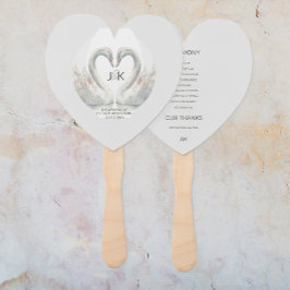 Personalisierte Swan Wedding Program Handfans Fächer