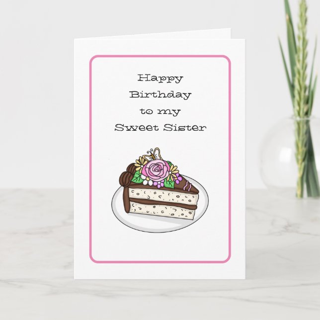 Personalisierte Sweet Birthday Card für Schwester Karte (Vorderseite)