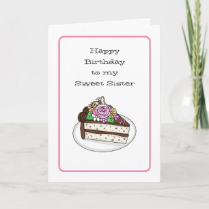 Personalisierte Sweet Birthday Card für Schwester Karte