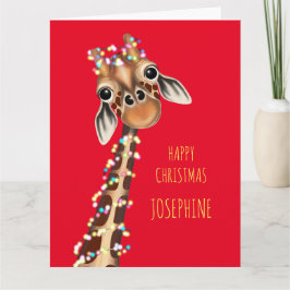 Personalisierte SWEET GIRAFFE Weihnachtskarte Karte
