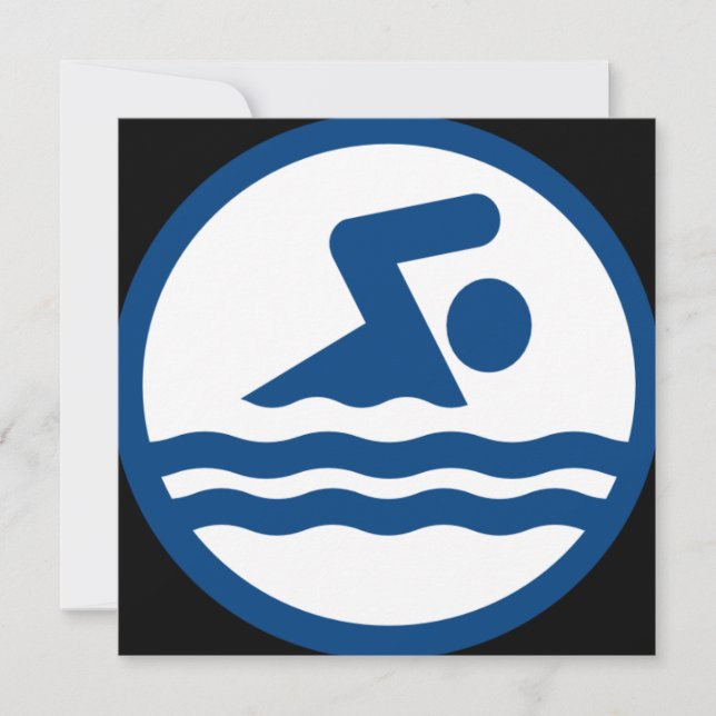 Personalisierte Swim Round Stationary Card Mitteilungskarte (Vorderseite)