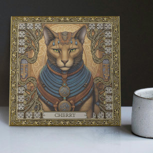 Personalisierte Symmetrische Harmonie Katze Kraftt Fliese