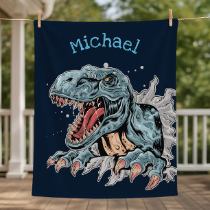 Personalisierte T-Rex-Dinosaurier-Fleecedecke Fleecedecke