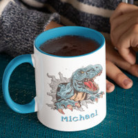 Personalisierte T-Rex-Dinosaurier-Tasse