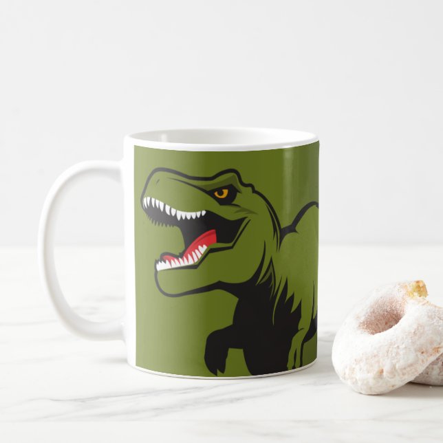 Personalisierte T-Rex Kaffee-Tasse Kaffeetasse (Mit Donut)