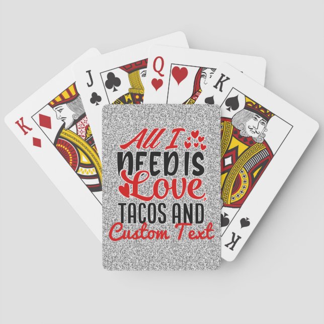 Personalisierte Tacos für Liebe und benutzerdefini Spielkarten (Rückseite)