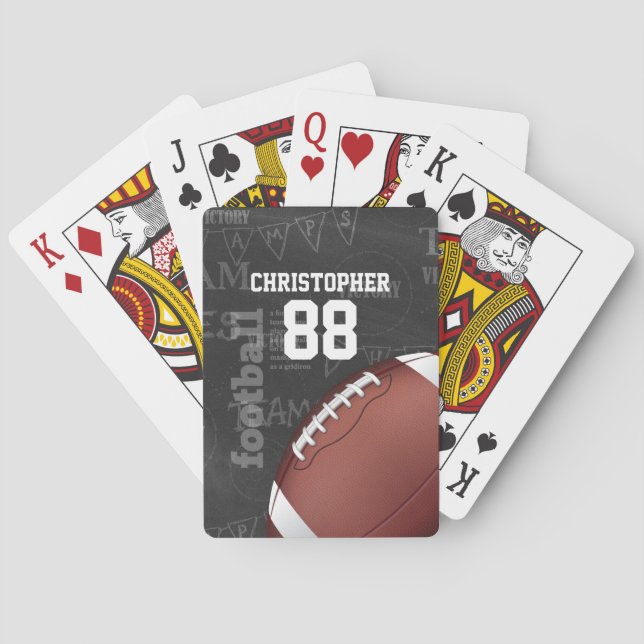 Personalisierte Tafel-amerikanischer Fußball Spielkarten (Rückseite)