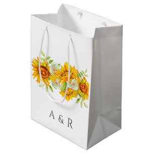 Personalisierte Tafel mit Sonnenblumen Mittlere Geschenktüte