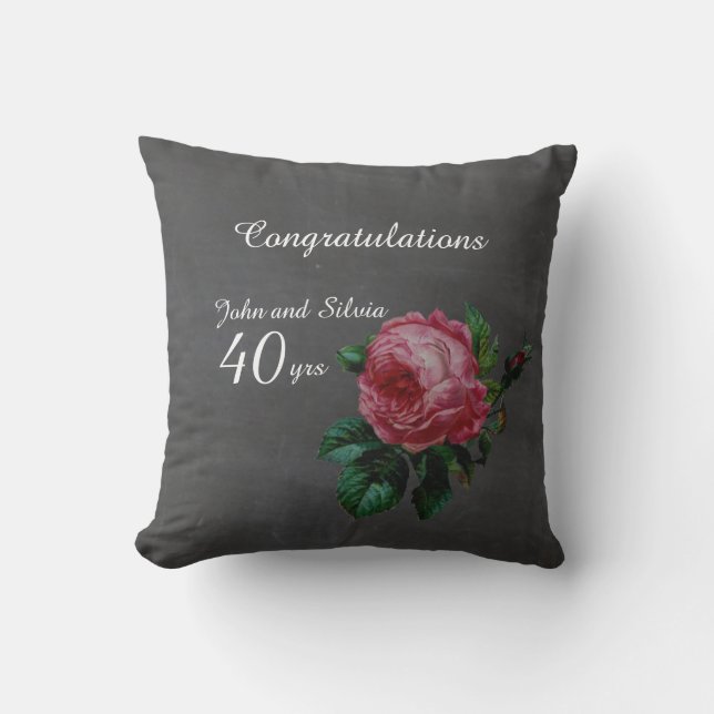 Personalisierte Tafel zum Hochzeitstag Kissen (Vorderseite)