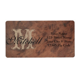 Personalisierte Tan Leather-Adressetiketten