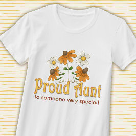 Personalisierte Tante Orange Blume T-Shirt