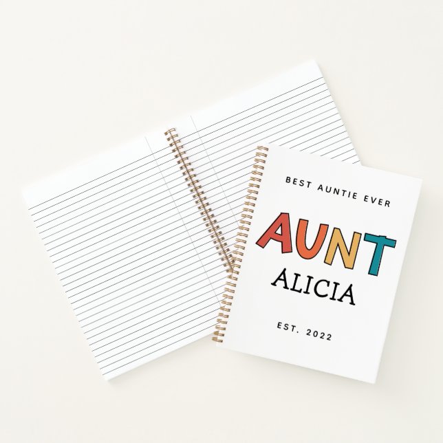 Personalisierte Tante Retro Geschenk Beste Tante j Notizbuch (Innenseite)
