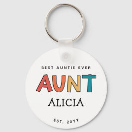 Personalisierte Tante Retro Geschenk Beste Tante j Schlüsselanhänger