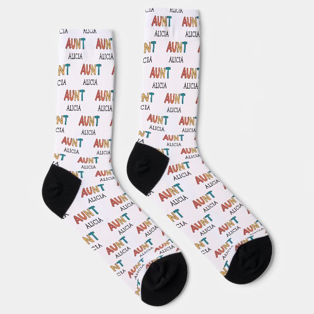 Personalisierte Tante Retro Geschenk Beste Tante j Socken (Rechts)