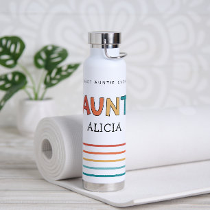 Personalisierte Tante Retro Geschenk Beste Tante j Trinkflasche