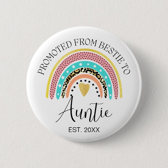 Personalisierte Tante, von Bestie nach Aunti beför Button (Vorderseite)