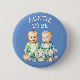 Personalisierte Tante zu Twins Baby Dusche Button