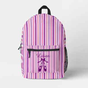 Personalisierte Tanz-Tasche mit Namen Lila Ballett Bedruckter Rucksack
