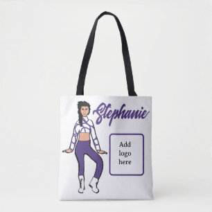 Personalisierte Tänzerin-Tasche ( Grape White) Tasche