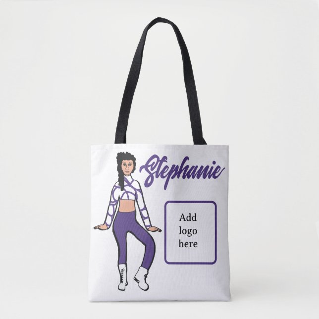 Personalisierte Tänzerin-Tasche ( Grape White) Tasche (Vorderseite)