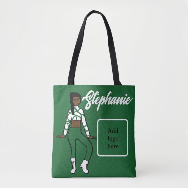 Personalisierte Tänzerin-Tasche (grün weiß) Tasche (Vorderseite)