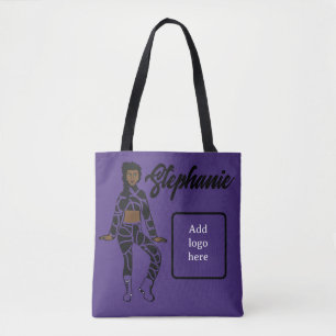 Personalisierte Tänzerin-Tasche ( Lila schwarz) Tasche