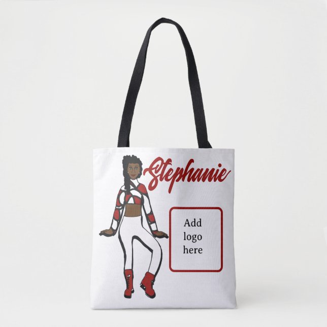 Personalisierte Tänzerin-Tasche ( Rot weiß) Tasche (Vorderseite)