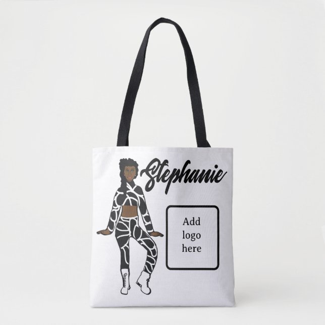 Personalisierte Tänzerin-Tasche (weiß schwarz) Tasche (Vorderseite)