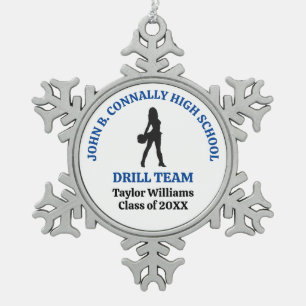 Personalisierte Tanzteam-Tänzerin der Blue High Sc Schneeflocken Zinn-Ornament