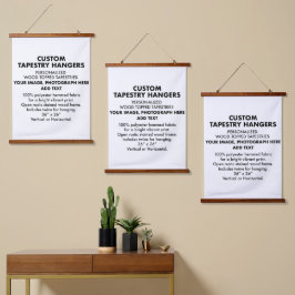 Personalisierte TAPESTRY-HANGERS 26"x36" (x3) Wandteppich Mit Holzrahmen