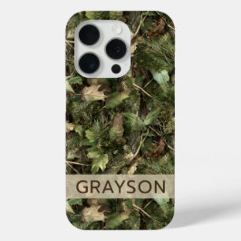 Personalisierte Tarnung mit Kiefer und Blättern Case-Mate iPhone Hülle