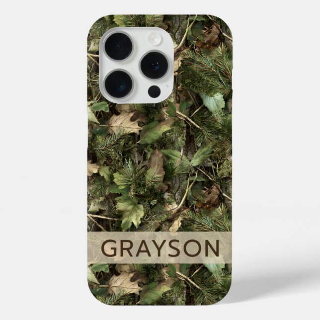 Personalisierte Tarnung mit Kiefer und Blättern Case-Mate iPhone Hülle (Rückseite)
