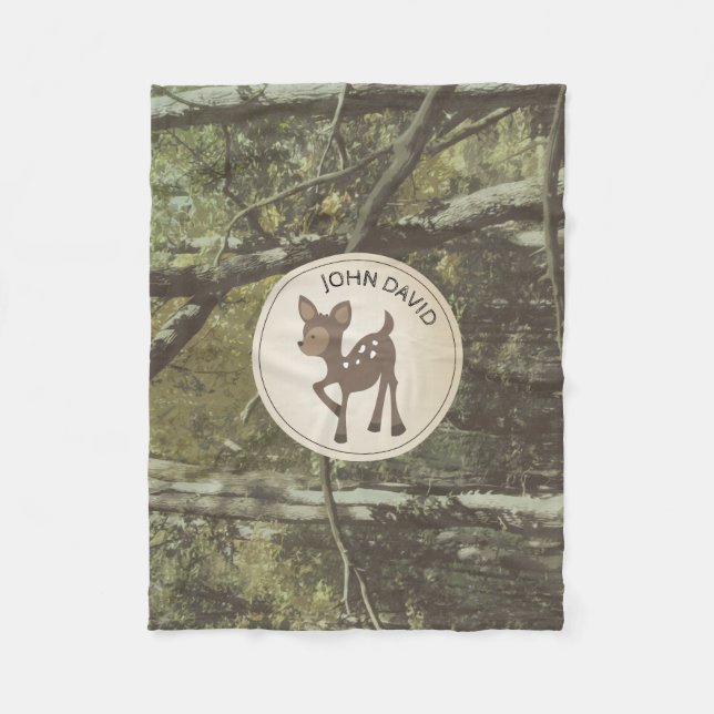 Personalisierte Tarnungs-Rotwild-Fleece-Decke Fleecedecke (Vorderseite)