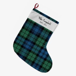 Personalisierte Tartan Clan Campbell Karierte Fami Großer Weihnachtsstrumpf