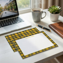 Personalisierte Tartan-Notizkarte mit Karomuster-H