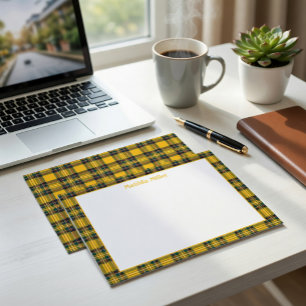 Personalisierte Tartan-Notizkarte mit Karomuster-H Mitteilungskarte